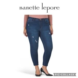 NANETTE LEPORE Plus Belle High Rise Ankle Skinny Jeans plus size 14 NWT